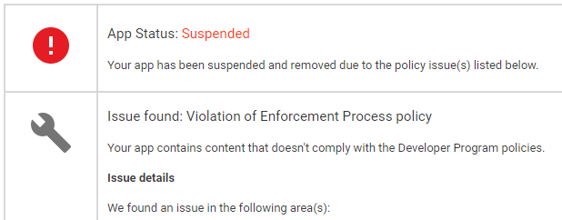 Summary of Experiences with Google Developer Account Suspension